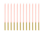 Świeczki na tort urodzinowe gładkie różowe 14 cm 12 sztuk SCD-4-081