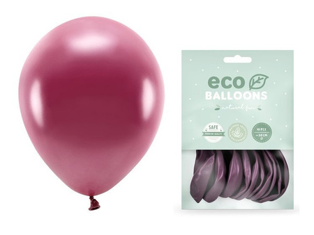 Balony Eco 26cm metalizowane bordowe 10 sztuk ECO26M-082-10