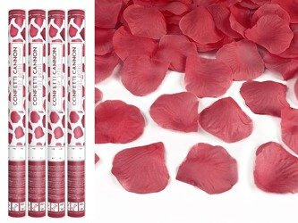 Tuby strzelające bordowymi płatkami róż 60cm 4szt tukp60-082/4