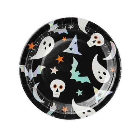 Talerzyki papierowe na Halloween 18cm 6 sztuk 140666