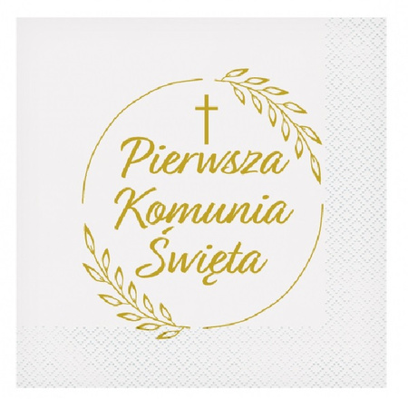 Serwetki dekoracyjne Pierwsza Komunia Święta 33cm 20 sztuk PW-SKKL