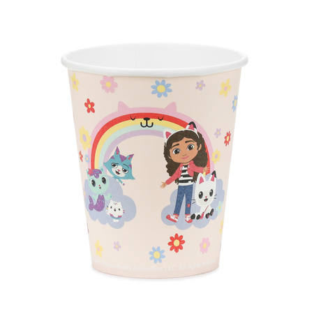 Kubeczki i talerzyki Koci Domek Gabi papierowe urodzinowe po 6 sztuk zes-GABI8