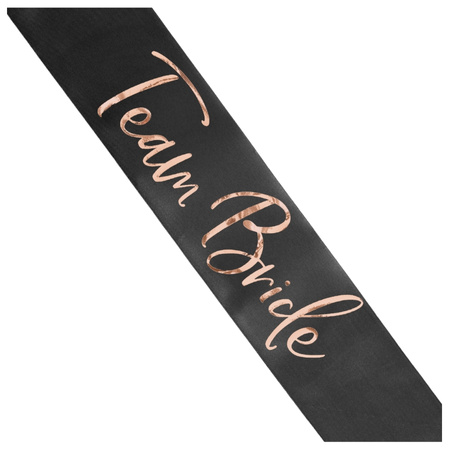 Szarfa satynowa Team Bride czarna 75cm 1 sztuka SWP12-010