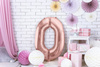 Balon foliowy cyferka 0 różowe złoto 86cm 1 sztuka FB1M-0-019R