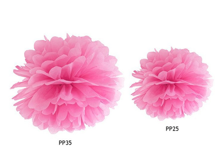 Pompon bibułowy 25cm różowy 1szt pp25-006