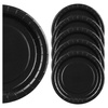 Talerzyki papierowe czarne 18cm 6 sztuk PartyDeco TPP90-010