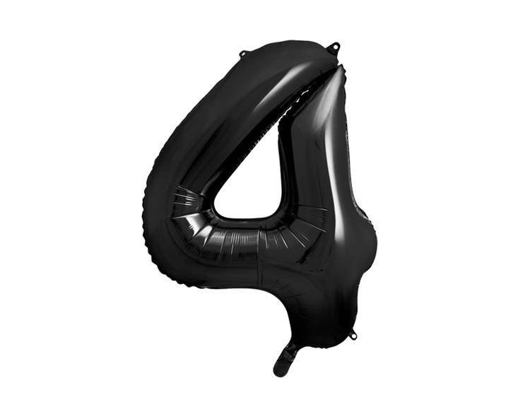 Balon foliowy 4 czarny 86cm 1szt FB1M-4-010