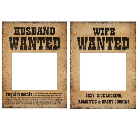 Tabliczki do zdjęć Husband Wife Wanted 2 sztuki TDZ5