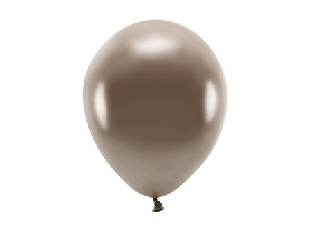 Balony Eco 26cm metalizowane brązowe 10 sztuk ECO26M-032-10