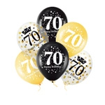 Balony na 70 urodziny 30cm 6 sztuk 400157