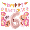 Balony na 6 urodziny Koniki girlanda napis Happy Birthday zes-konie16