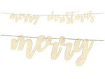 Baner świąteczny Merry Christmas drewniany 87cm 1 sztuka GRL89-100