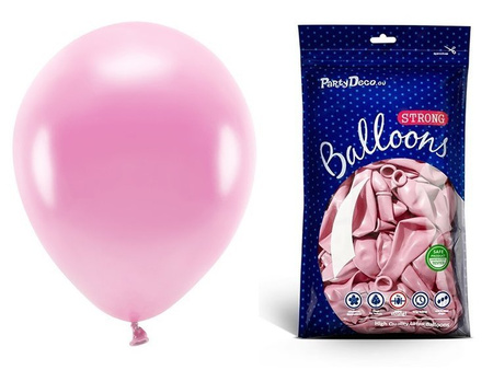 Balony metaliczne jasnoróżowe 30cm 10 sztuk SB14M-081-10x