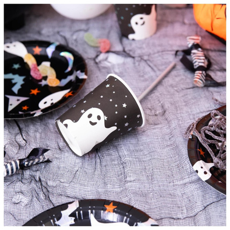 Zestaw kubeczków i talerzyków na Halloween Duszki ZES-HAL4