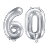 Balony na 60 urodziny srebrne foliowe 35cm FB10M-60-018
