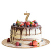 Świeczka na tort cyferka 7 złota urodziny 4,5cm Partydeco 1 sztuka SCU9-7