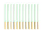 Świeczki na tort urodzinowe gładkie zielone jasne 14 cm 12 sztuk SCD-4-102