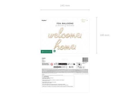 Balon foliowy napis Welcome Home 258 x 55 cm cappuccino 1 sztuka FB272S-033J