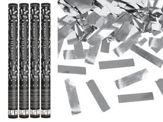 Tuby strzelające srebrnym konfetti 60cm 4szt TUKM60-018/4