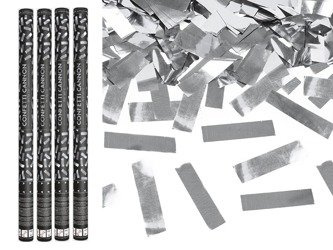 Tuby strzelające srebrnym konfetti 80cm 4szt TUKM80-018/4