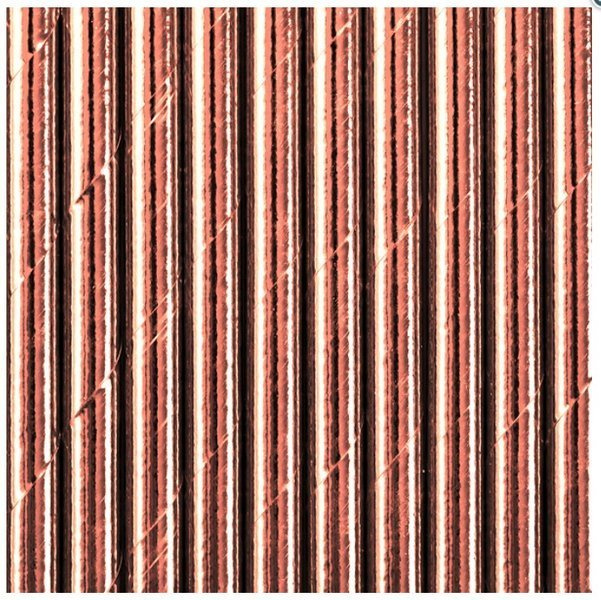 Słomki rose gold 10szt.