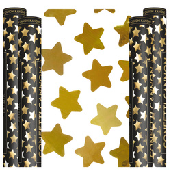 Tuby strzelające konfetti gwiazdki złote 60cm 4 sztuki TUKST60-019-4x