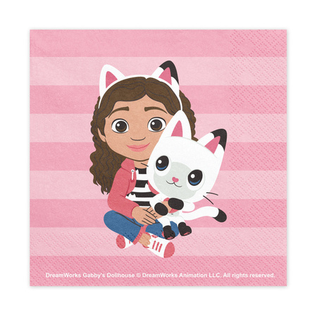 Kubeczki, talerzyki, serwetki Koci Domek Gabi urodziny papierowe dla 12 osób zes-GABI10