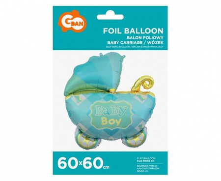 Balon foliowy wózek Baby Boy niebieski 60 x 60cm 1szt BF-HWZN