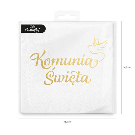 Serwetki Komunijne białe Komunia Święta 33cm 10 sztuk 127551-KOMUNIA