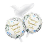Balony na Komunię białe Pierwsza Komunia Święta gołąb zestaw ZB78