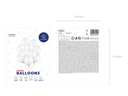 Balony białe pastelowe 30cm Strong 10 sztuk SB14P-008-10x