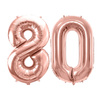 Balony na 80 urodziny różowe złoto 86cm foliowe FB1M-80-019R