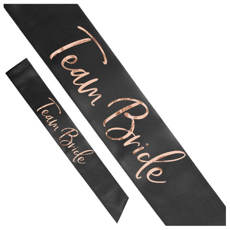 Szarfa satynowa Team Bride czarna 75cm 1 sztuka SWP12-010