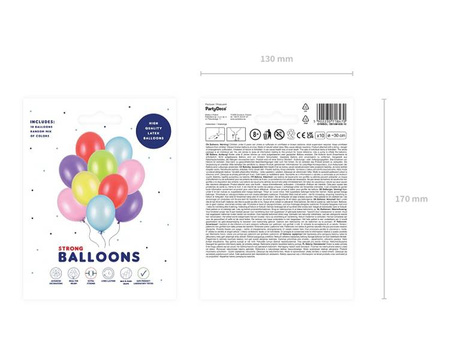 Kolorowe balony metaliczne 30cm 10 sztuk SB14M-000-10x