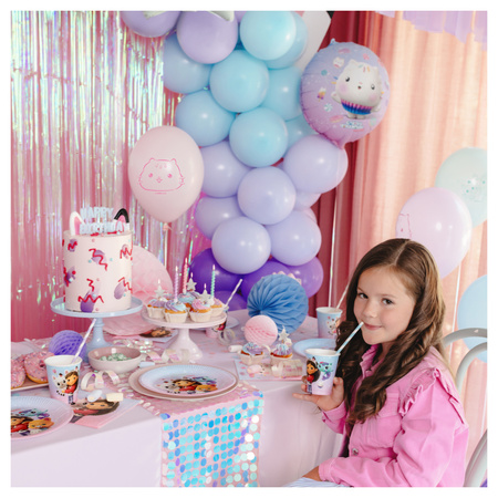 Kubeczki, talerzyki, serwetki Koci Domek Gabi papierowe zestaw urodzinowy na 12 osób zes-GABI3