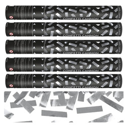 Tuby strzelające srebrne konfetti 40cm 5 sztuk TUKM40-018-5x