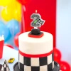 Świeczka na tort cyfra 2 Wyścigówki Race On 1 sztuka 169247