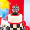 Świeczka na tort cyfra 0 Wyścigówki Race On 1 sztuka 169032
