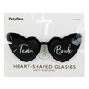 Okulary na Wieczór Panieński Team Bride serduszka czarne 1 sztuka OKR33