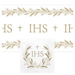 Serwetki bieżnik na stół Komunię IHS zes-KOMUNIA15