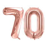 Balony na 70 urodziny różowe złoto 86cm foliowe FB1M-70-019R