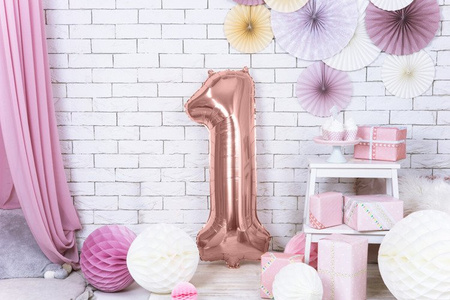 Balon foliowy 1 rose gold 86cm 1szt FB1M-1-019R