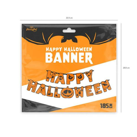 Baner girlanda napis Happy Halloween dynia pomarańczowy 185cm 1szt 512574