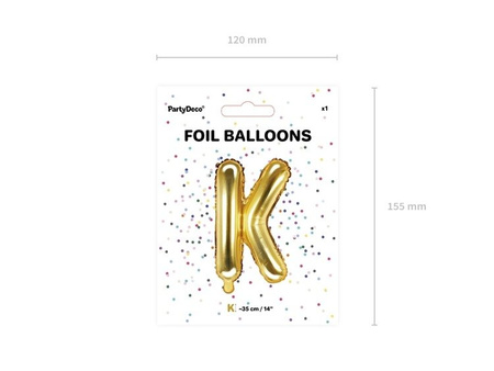 Balony foliowe Rok Szkolny złote napis 35cm 1szt FB2M-ROK-SZKOLNY-019