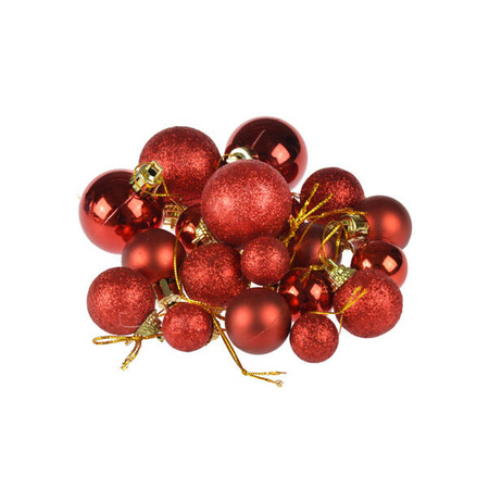 Bombki choinkowe dekorowane czerwone 20 sztuk BN6417CZE-7598