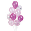 Balony różowe mix z konfetti 30cm 10 sztuk 400864