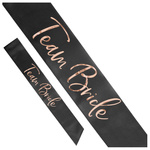 Szarfa satynowa Team Bride czarna 75cm 1 sztuka SWP12-010