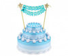 Zestaw dekoracji na tort girlanda Happy Birthday 25cm QT-DHBN