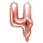 Balon foliowy 4 różowe złoto rose gold 35cm 1 sztuka FB10M-4-019R