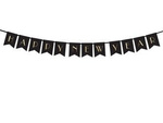 Baner na Nowy Rok Happy New Year czarny 170cm 1szt. GRL64